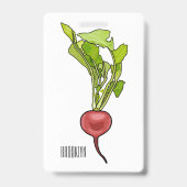 Badge Illustration de dessin Radish (Arrière)