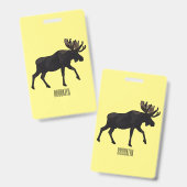 Badge Illustration de dessin sur l'orignal (Avant & arrière)