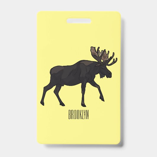Badge Illustration de dessin sur l'orignal (Avant)