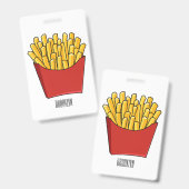 Badge Illustration de frites (Avant & arrière)