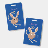 Badge Illustration de jerboa aux longues oreilles (Avant & arrière)
