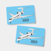 Badge Illustration de jet privé (Avant & arrière)