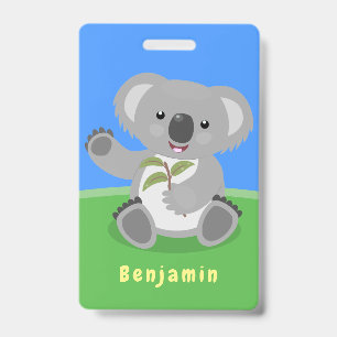 Badge Illustration de koala heureux et mignon faisant si