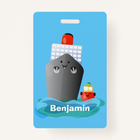 Badge Illustration de la caricature de remorqueur de paq (Devant)