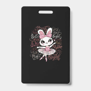 Badge Illustration de la coiffure d'un lapin ballerine