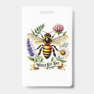 Badge Illustration de la Journée mondiale des abeilles a