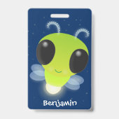 Badge Illustration de la luciole vert mou (Arrière)