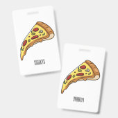Badge Illustration de la pizza (Avant & arrière)