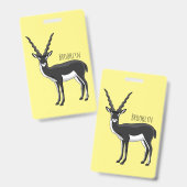 Badge Illustration de l'antilope Blackbuck (Avant & arrière)