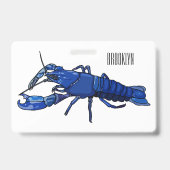 Badge Illustration de l'écrevisse marron bleu (Arrière)