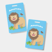 Badge Illustration de l'effervescence de lions heureux (Avant & arrière)