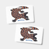 Badge Illustration de lézard géant affamé (Avant & arrière)