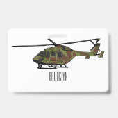 Badge Illustration de l'hélicoptère de l'armée (Arrière)