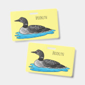Badge Illustration de Loon bird (Avant & arrière)