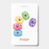 Badge Illustration de macarons de dessin animé mignons e (Arrière)