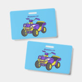 Badge Illustration de moto Purple Quad (Recto et verso)