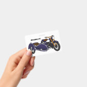 Badge Illustration de moto violette avec side-car (Manuel / portable)