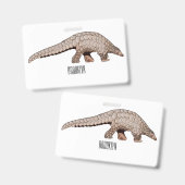 Badge Illustration de Pangolin (Avant & arrière)