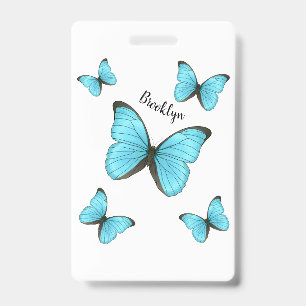 Badge illustration de papillons Morpho de dessin animé