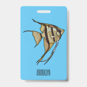 Badge Illustration de poisson ange de dessin animé