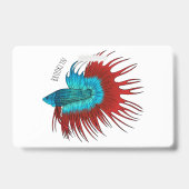 Badge illustration de poisson combattant crowntail de de (Arrière)