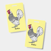 Badge Illustration de poulet Sebright (Avant & arrière)