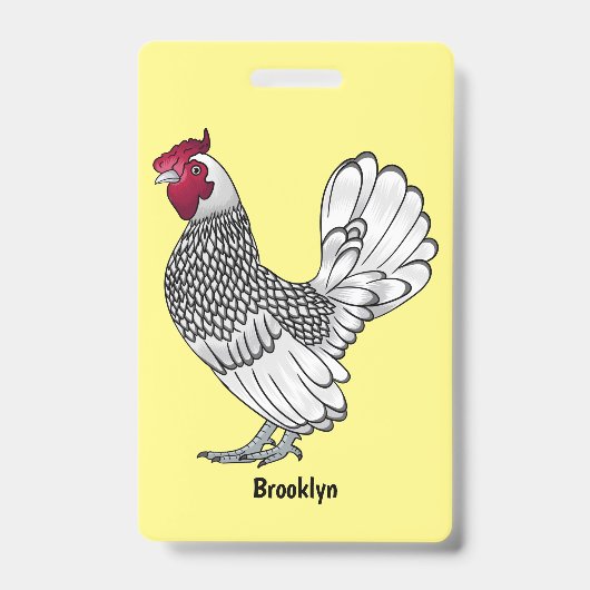 Badge Illustration de poulet Sebright (Avant)