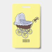 Badge Illustration de poussette de dessin animé (Arrière)