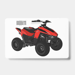 Badge Illustration de quad atv de dessin animé 