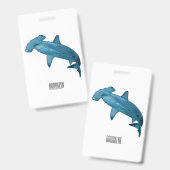 Badge Illustration de requin marteau (Avant & arrière)