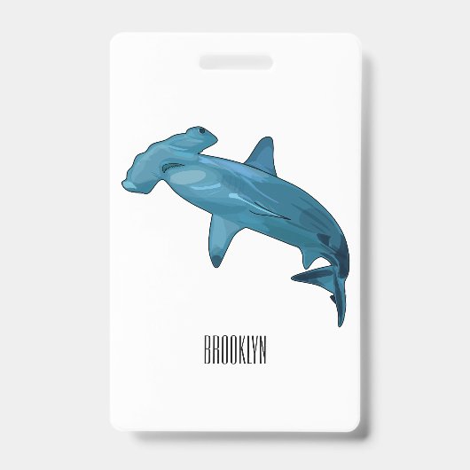Badge Illustration de requin marteau (Avant)