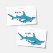 Badge Illustration de requin marteau (Avant & arrière)
