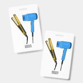 Badge Illustration de sèche-cheveux et de lisseur de che (Avant & arrière)