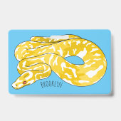 Badge illustration de serpent python birman de dessin an (Arrière)