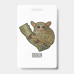 Badge illustration de tarsier de dessin animé