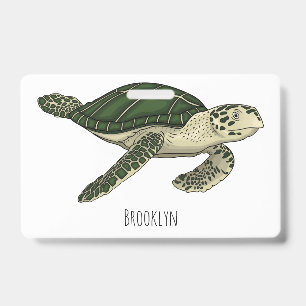 Badge Illustration de tortue marine de dessin animé