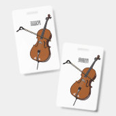 Badge Illustration de violoncelle (Avant & arrière)