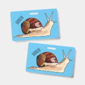 Badge Illustration d'escargot (Avant & arrière)
