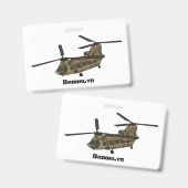 Badge illustration d'hélicoptère militaire Chinook (Avant & arrière)