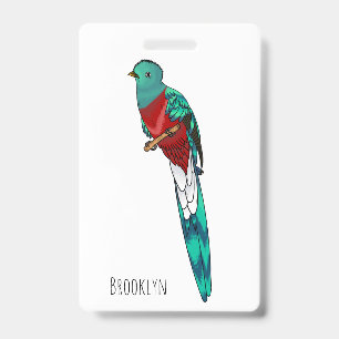 Badge Illustration d'oiseau de quetzal resplendissant
