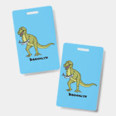 Badge Illustration drôle de dinosaure T rex (Avant & arrière)