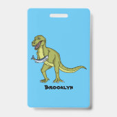 Badge Illustration drôle de dinosaure T rex (Arrière)