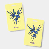 Badge Illustration du dragon bleu limace de mer (Avant & arrière)
