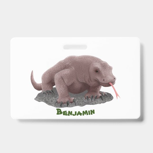 Badge Illustration du dragon de Komodo (Avant)