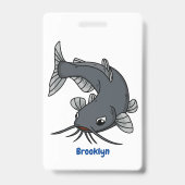 Badge Illustration du poisson-chat mignon (Arrière)