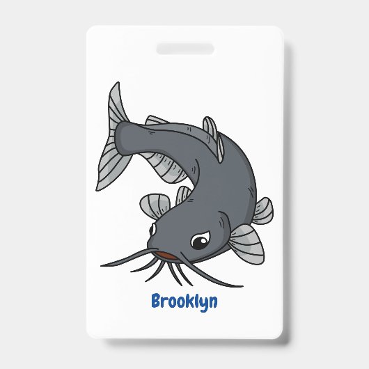 Badge Illustration du poisson-chat mignon (Avant)