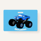 Badge Illustration d'un camion monstre bleu mou (Dos)