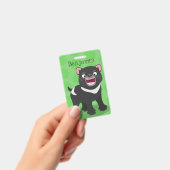 Badge Illustration d'un diable de Tasmanie affamé (Handheld)