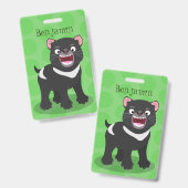 Badge Illustration d'un diable de Tasmanie affamé (Front & Back)