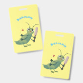 Badge Illustration d'un insecte du cricket vert mou (Avant & arrière)